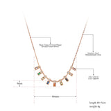 Colorful CZ Charm Pendant Necklace Stainless Steel Bohemia Party Jewelry