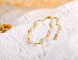 Bohemia Chain Bracelet with CZ Crystals 18K Plated Stainless Steel