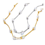 Bohemia Chain Bracelet with CZ Crystals 18K Plated Stainless Steel