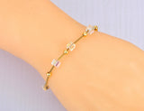 Bohemia Chain Bracelet with CZ Crystals 18K Plated Stainless Steel