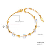 Bohemia Chain Bracelet with CZ Crystals 18K Plated Stainless Steel