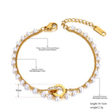 Double Layer Stainless Steel Roman Numerals Charm Bracelets For Women