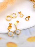 Stainless Steel Roman Numerals Earrings Set