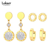 Stainless Steel Roman Numerals Earrings Set