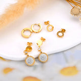 Stainless Steel Roman Numerals Earrings Set