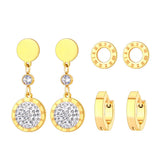 Stainless Steel Roman Numerals Earrings Set