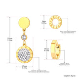 Stainless Steel Roman Numerals Earrings Set
