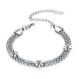 Stainless Steel Daisy Flower Charm Bracelets Bohemia Chain Jewelry