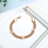 Stainless Steel Daisy Flower Charm Bracelets Bohemia Chain Jewelry