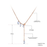 Stainless Steel Water Drop CZ Crystal Choker Necklace