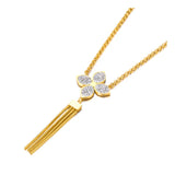 Rhinestone Flower Pendant Necklace Stainless Steel Collares para Women N23010