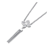 Rhinestone Flower Pendant Necklace Stainless Steel Collares para Women N23010