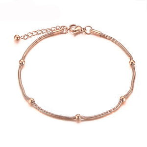 Stainless Steel Rose Chain & Link Bracelet for Women