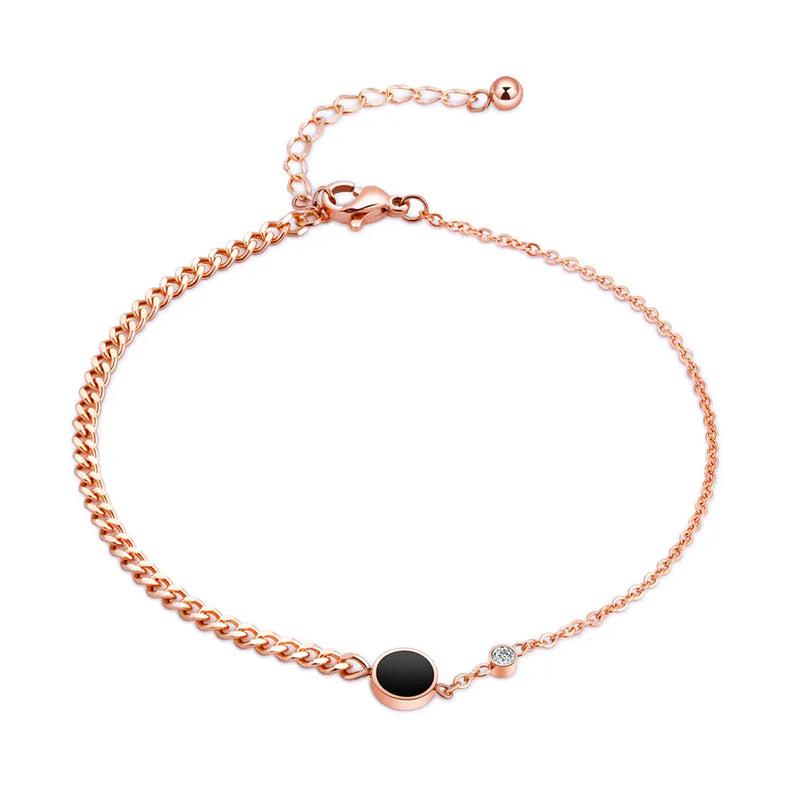 Rose Love Circle Anklets Titanium Steel Foot Link Chain Anklet