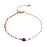 Rose Love Circle Anklets Titanium Steel Foot Link Chain Anklet