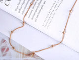 Rose Round Beads Chain Choker Necklace for Women N19079