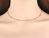 Rose Round Beads Chain Choker Necklace for Women N19079