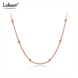 Rose Round Beads Chain Choker Necklace for Women N19079