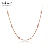 Rose Round Beads Chain Choker Necklace for Women N19079