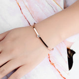 Rose Plated CZ Cuff Bracelet B18103