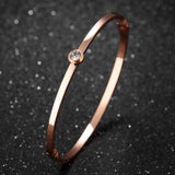 Rose Plated CZ Cuff Bracelet B18103