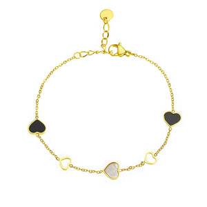 Shell Heart Charm Bracelet Stainless Steel Bangle Bohemia Chain Women Jewelry