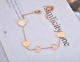 Shell Heart Charm Bracelet Stainless Steel Bohemia Chain Women B19117
