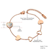 Shell Heart Charm Bracelet Stainless Steel Bohemia Chain Women B19117
