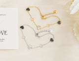 Shell Heart Charm Bracelet Stainless Steel Bangle Bohemia Chain Women Jewelry