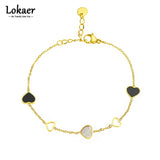 Shell Heart Charm Bracelet Stainless Steel Bangle Bohemia Chain Women Jewelry