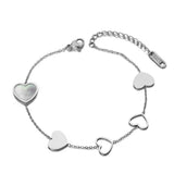 Shell Heart Charm Bracelet Stainless Steel Bohemia Chain Women B19117