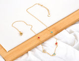Colorful CZ Crystal Heart Choker Necklace for Women