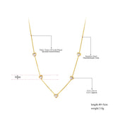 Colorful CZ Crystal Heart Choker Necklace for Women