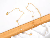 Colorful CZ Crystal Heart Choker Necklace for Women