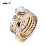 Heart Opals & Rhinestone Bridal Wedding Engagement Rings For Women