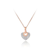 Stainless Steel Rhinestone Heart Necklace Lovely Pendant Chain N19112