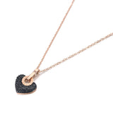 Stainless Steel Rhinestone Heart Necklace Lovely Pendant Chain N19112