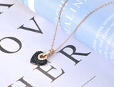 Stainless Steel Rhinestone Heart Necklace Lovely Pendant Chain N19112
