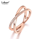Stainless Steel CZ Crystal Anniversary Ring for Women