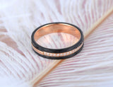 Titanium Stainless Steel Cut Ceramic Ring with CZ Crystal
