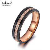 Titanium Stainless Steel Cut Ceramic Ring with CZ Crystal
