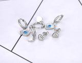 Titanium Stainless Steel Love Heart Earrings 3Pair/Set
