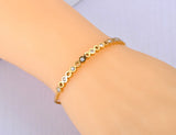 Stainless Steel Rhinestone Chain Link Bracelet For Women B21101