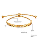 Stainless Steel Rhinestone Chain Link Bracelet For Women B21101