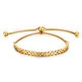 Stainless Steel Rhinestone Chain Link Bracelet For Women B21101