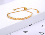 Stainless Steel Rhinestone Chain Link Bracelet For Women B21101