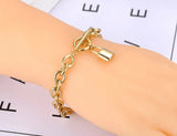 Titanium Stainless Steel Lock Charm Bracelet for Women Hyperbole Chain Jewelry