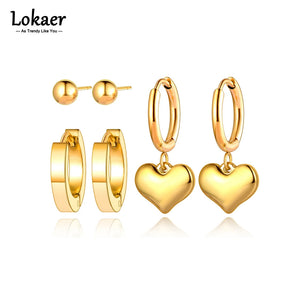 Love Heart Earrings 3Pair/Set Bohemia Party Earrings For Women Girls