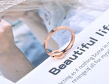 Titanium Roman Numerals CZ Crystal Love Wedding Ring