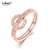 Titanium Roman Numerals CZ Crystal Love Wedding Ring